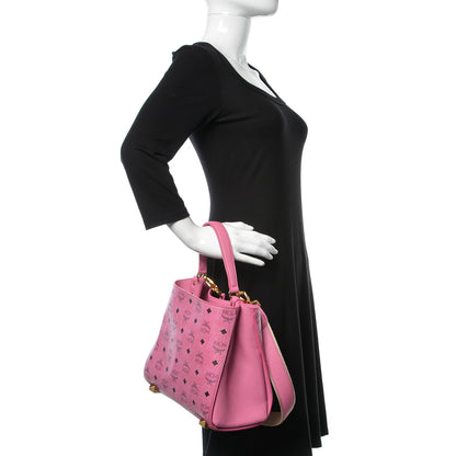 MCM Visetos Corina Shoulder Bag Pink 3 of 9