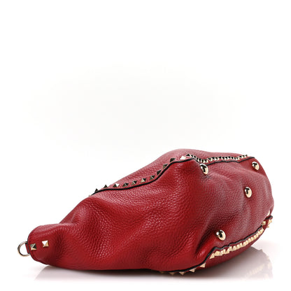 Valentino Garavani Vitello Medium Rockstud Tote Rosso Valentino 4 of 10