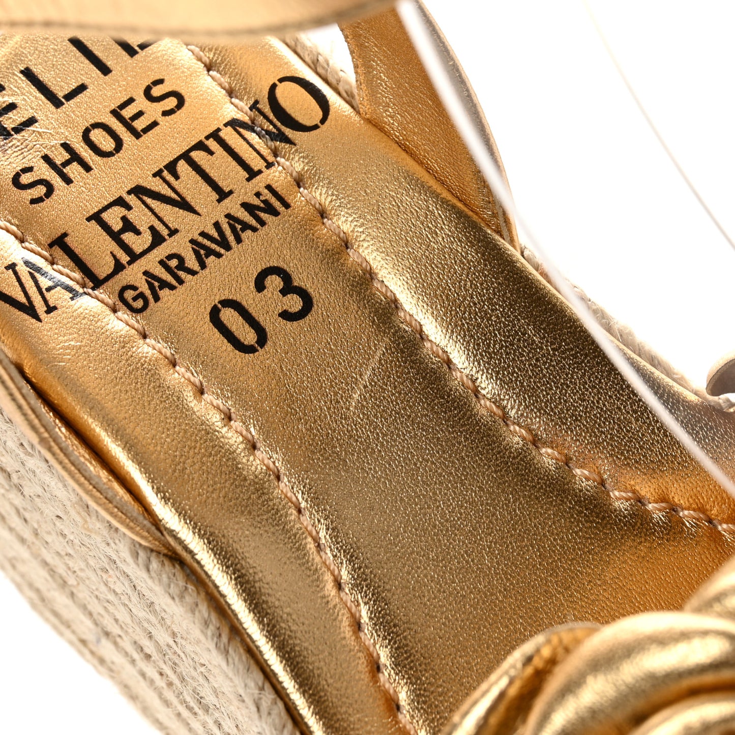Metallic Kidskin Atelier 03 Rose Edition Espadrille 45/90mm Platform Sandals 37 Antique Brass
