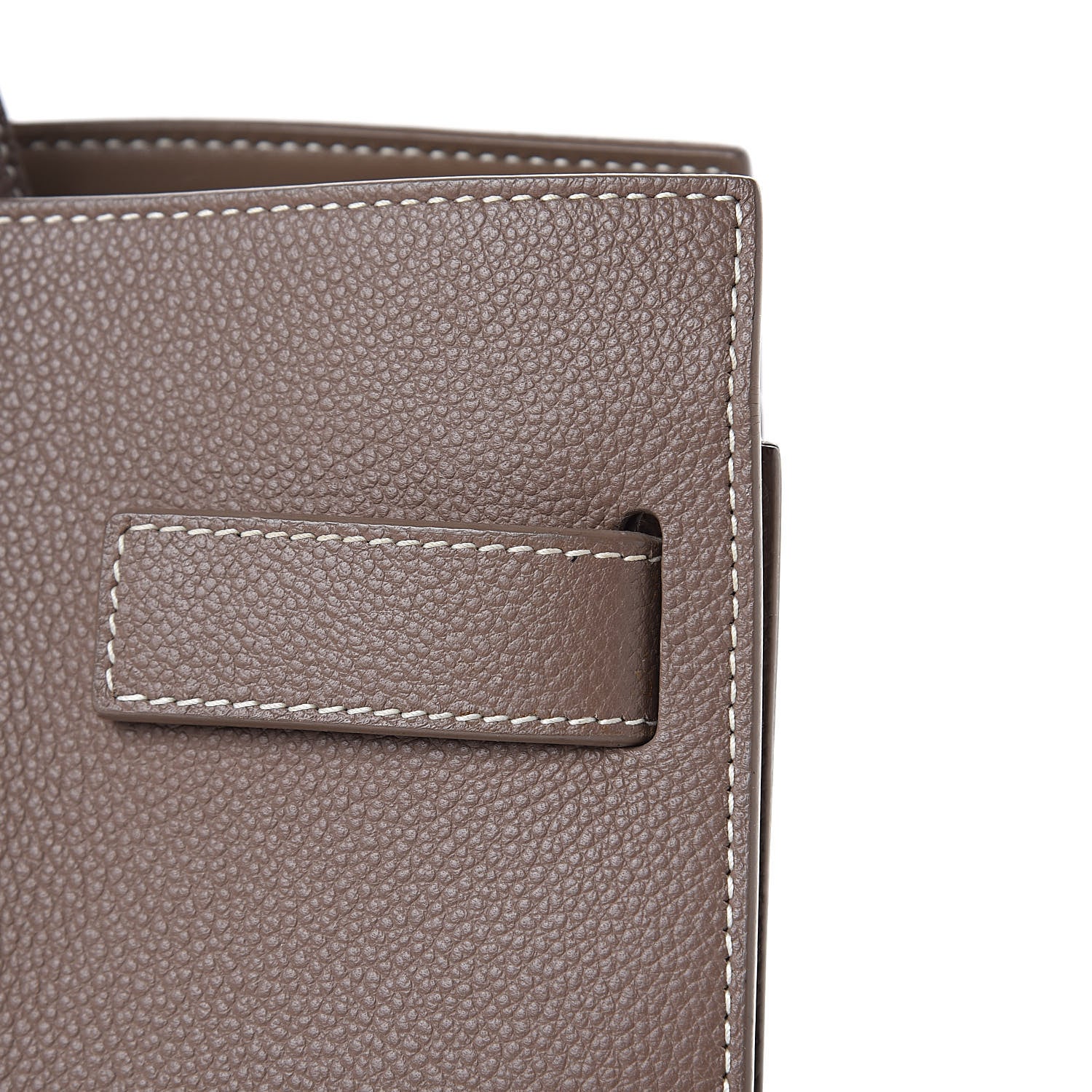 Saint Laurent Grained Calfskin Topstitch Small Classic Sac De Jour Taupe 14 of 14