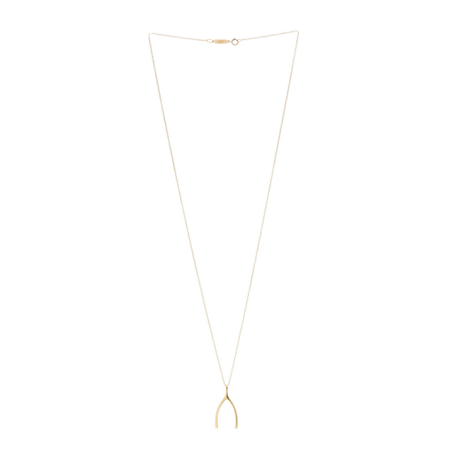 Jennifer Meyer 18K Yellow Gold Wishbone Pendant Necklace 3 of 7