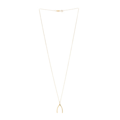 Jennifer Meyer 18K Yellow Gold Wishbone Pendant Necklace 3 of 7