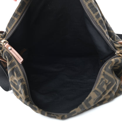 Fendi Zucca Vitello Patchwork Shoulder Flap Bag Tobacco Sabbia 4 of 4