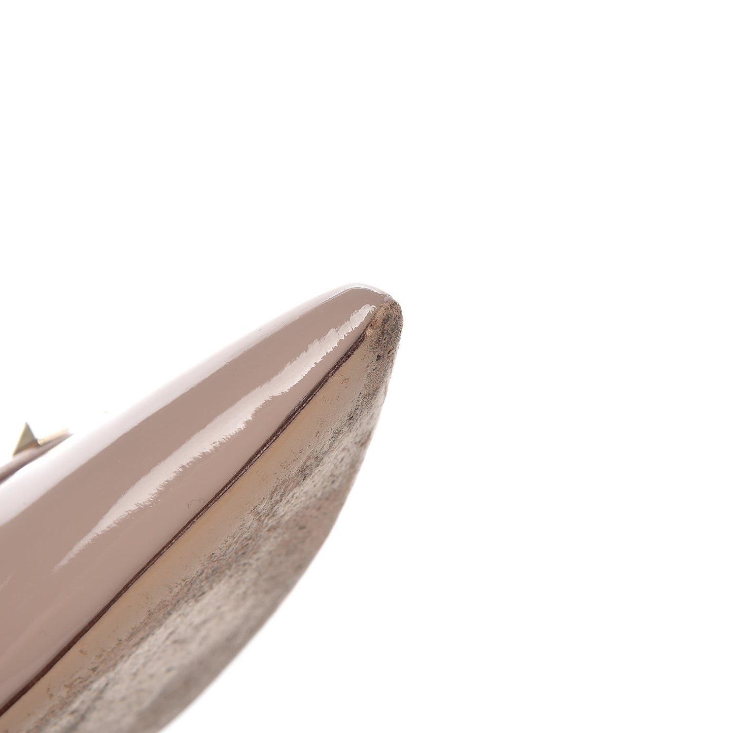 Patent Nappa Rockstud Ankle Strap 65mm Pumps 41 Poudre
