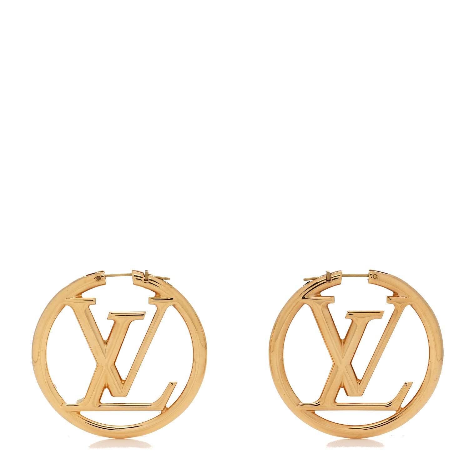 Louis Vuitton Metal Louise Hoop Earrings Gold 1 of 4