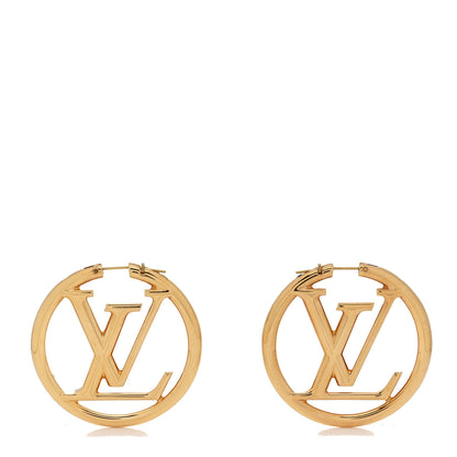 Louis Vuitton Metal Louise Hoop Earrings Gold 1 of 4