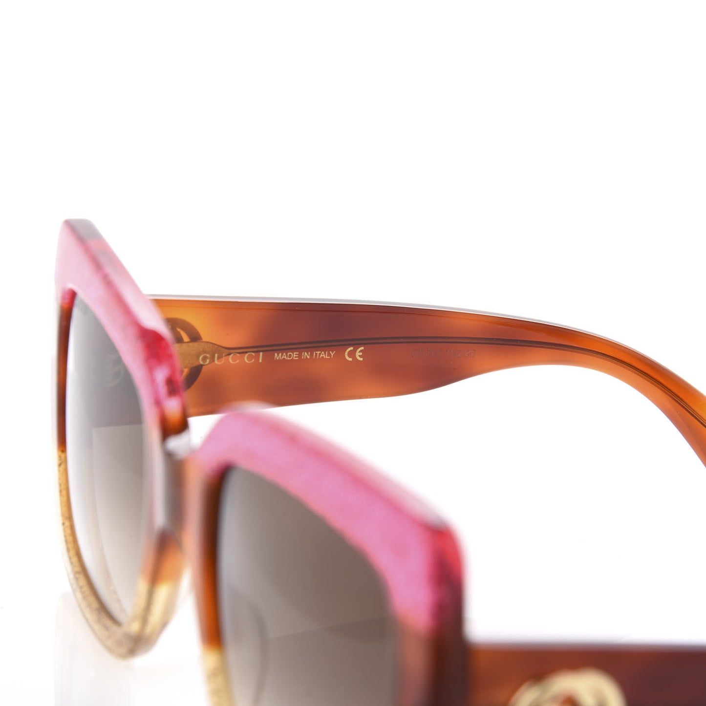 Square Frame GG0083S Sunglasses Glitter Pink Multi