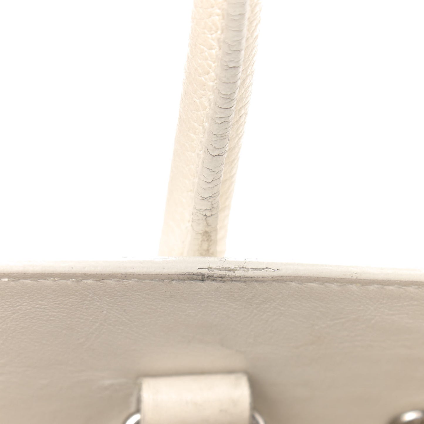 Grained Calfskin Baby Sac De Jour White