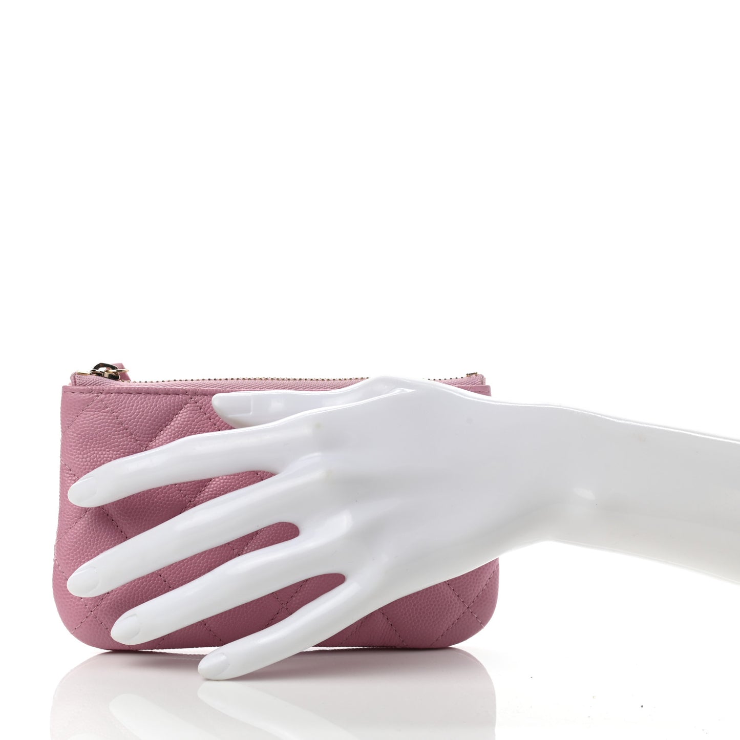 Caviar Quilted Small Cosmetic Case Pink