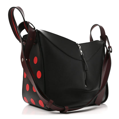 Loewe Calfskin Circle Medium Hammock Shoulder Bag Black Red 3 of 9