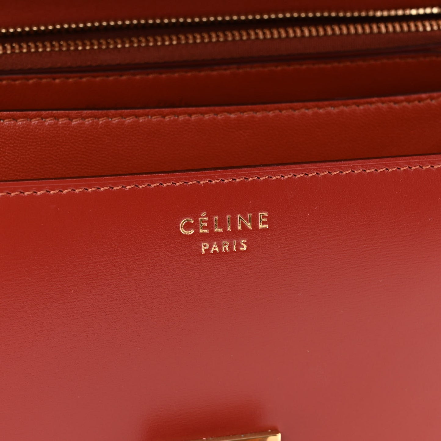 Box Calfskin Medium Classic Box Flap Bag Dark Brick
