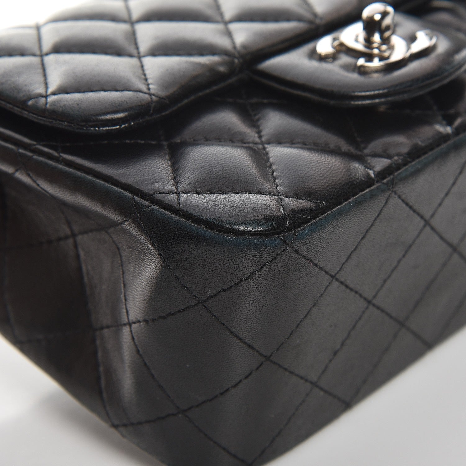 Chanel Lambskin Quilted Mini Square Flap Black 7 of 9