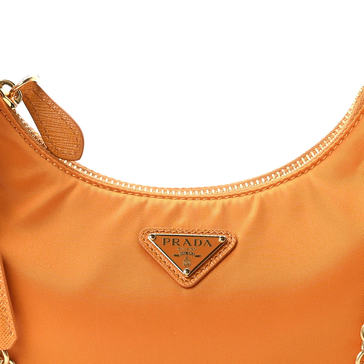 Re-Nylon Saffiano Re-Edition 2005 Shoulder Bag Amber