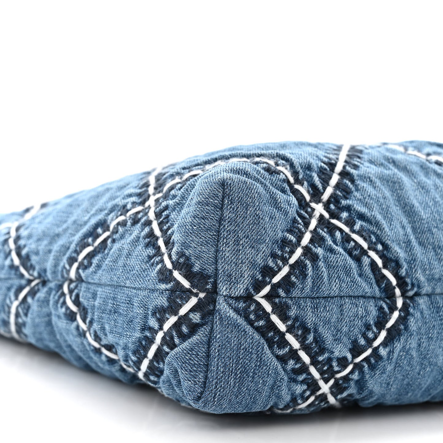 Denim Quilted Stitched Small Chanel 22 Blue