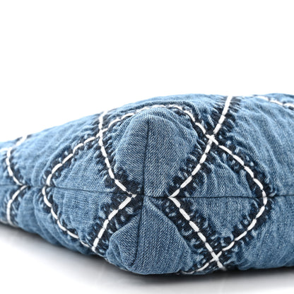 Chanel Denim Quilted Stitched Small Chanel 22 Blue 10 of 12