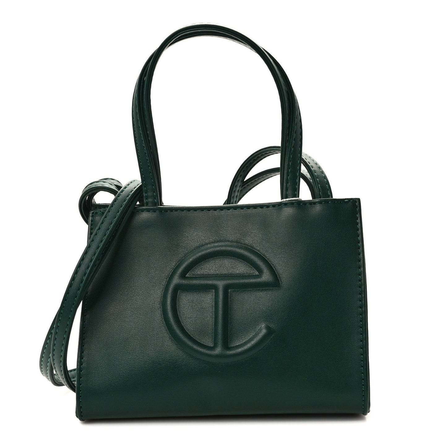 Vegan Leather Small Shopping Bag Dark Olive