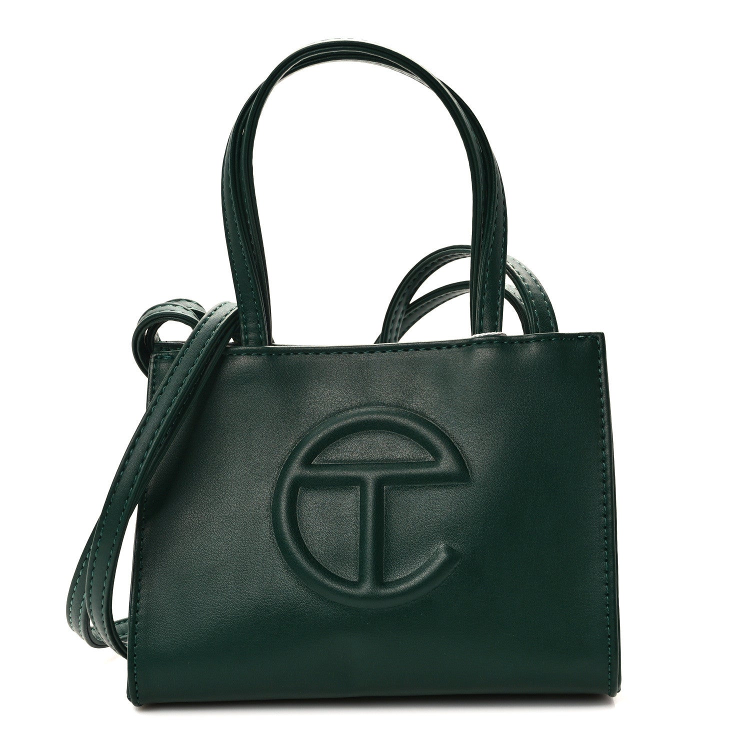 Telfar Vegan Leather Small Shopping Bag Dark Olive 1 of 12