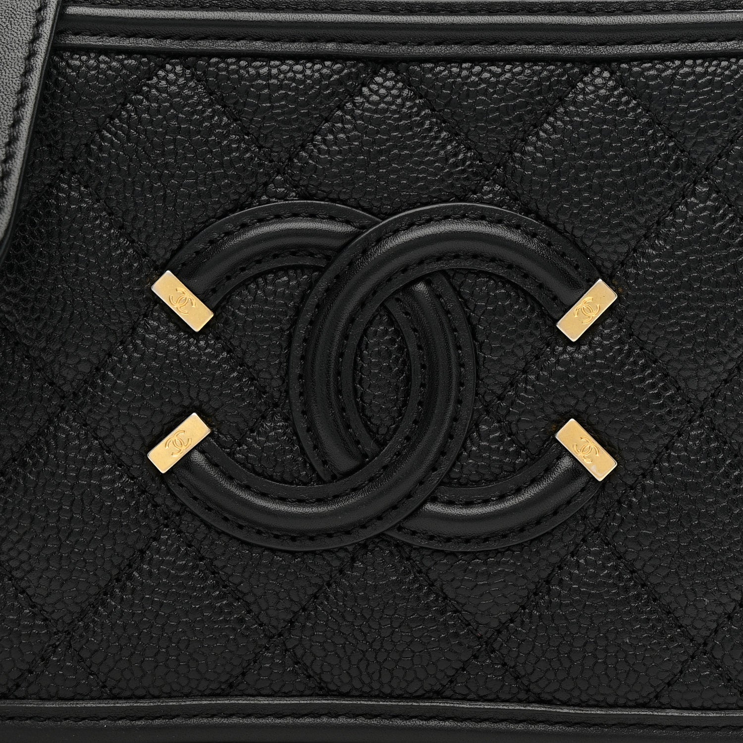 Chanel Caviar Quilted Small CC Filigree Vanity Case Black 8 of 11