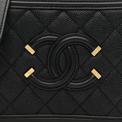 Chanel Caviar Quilted Small CC Filigree Vanity Case Black 8 of 11