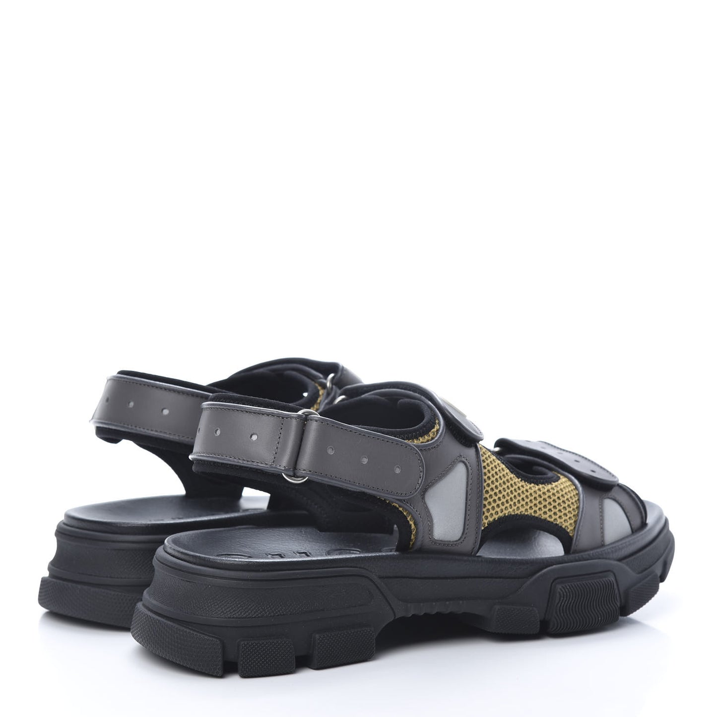 X SEGA Nappa Mesh Mens Aguru Sandals 12 Loess Black
