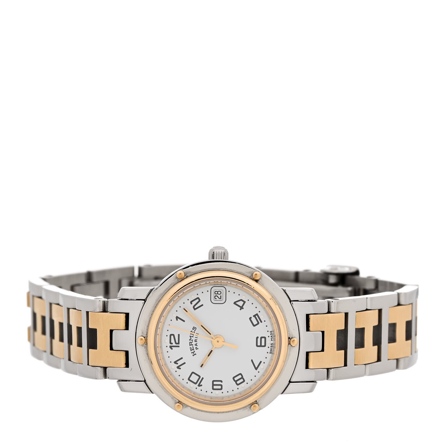 Hermes Stainless Steel 24mm Clipper Quartz Watch Gold 2 of 4
