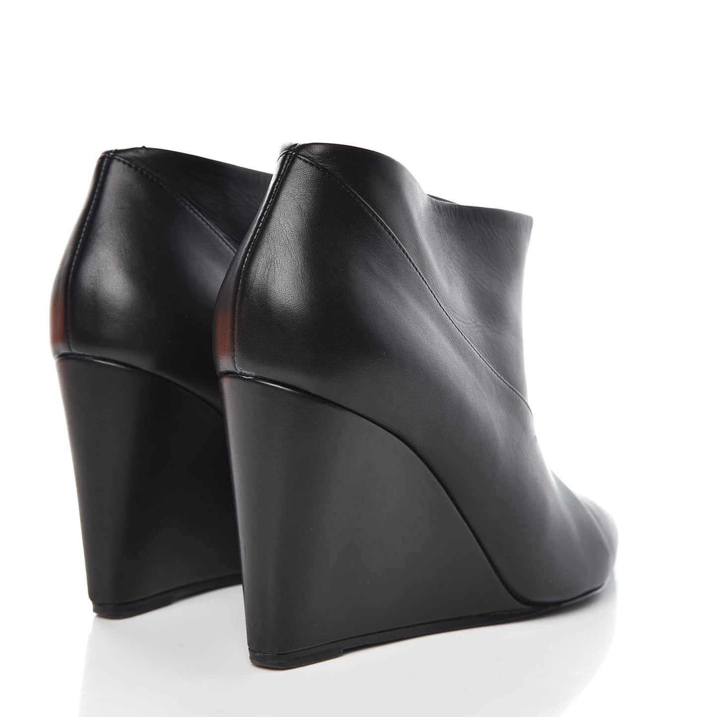 Box Wedge Booties 38 Black