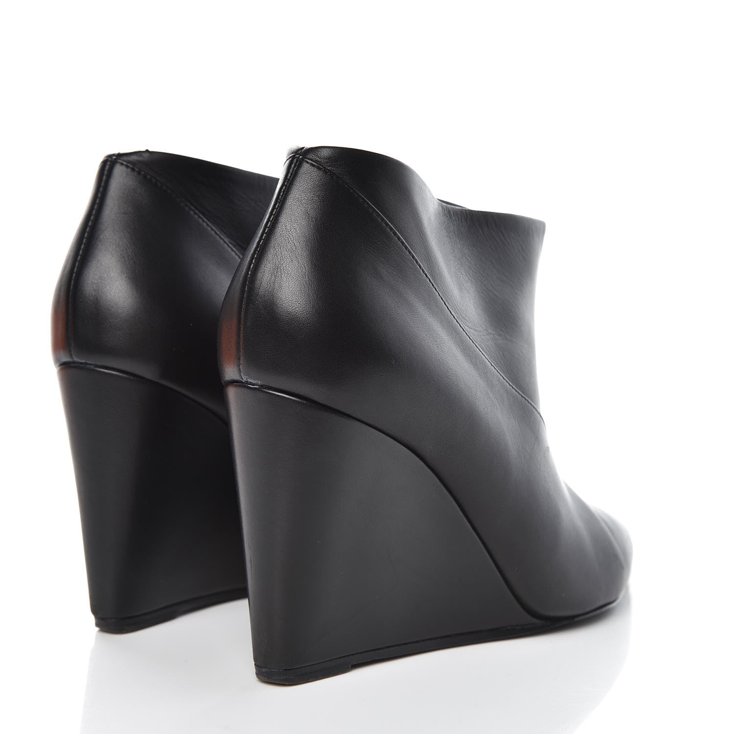 Hermes Box Wedge Booties 38 Black 4 of 12