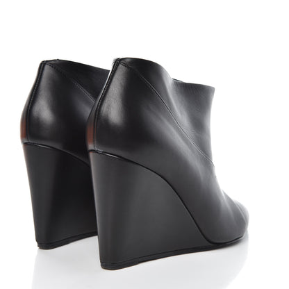 Hermes Box Wedge Booties 38 Black 4 of 12
