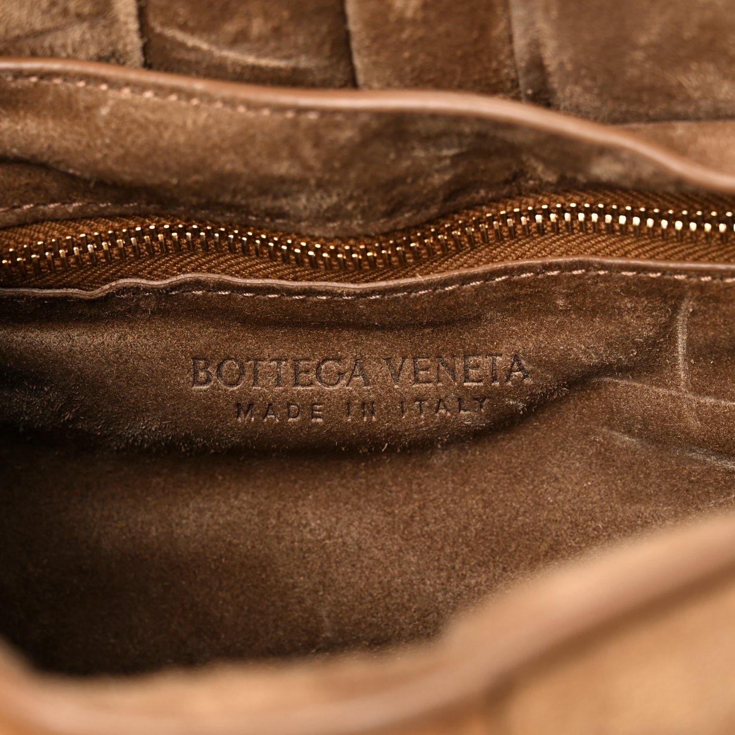 Suede Maxi Intrecciato Padded Cassette Crossbody Bag Taupe