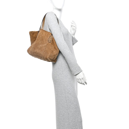 Gucci Suede Shearling Guccissima Large Jolicoeur Tote Tan 2 of 14