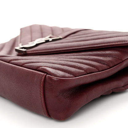 Saint Laurent Calfskin Matelasse Chevron Monogram Medium College Bag Brick 10 of 11