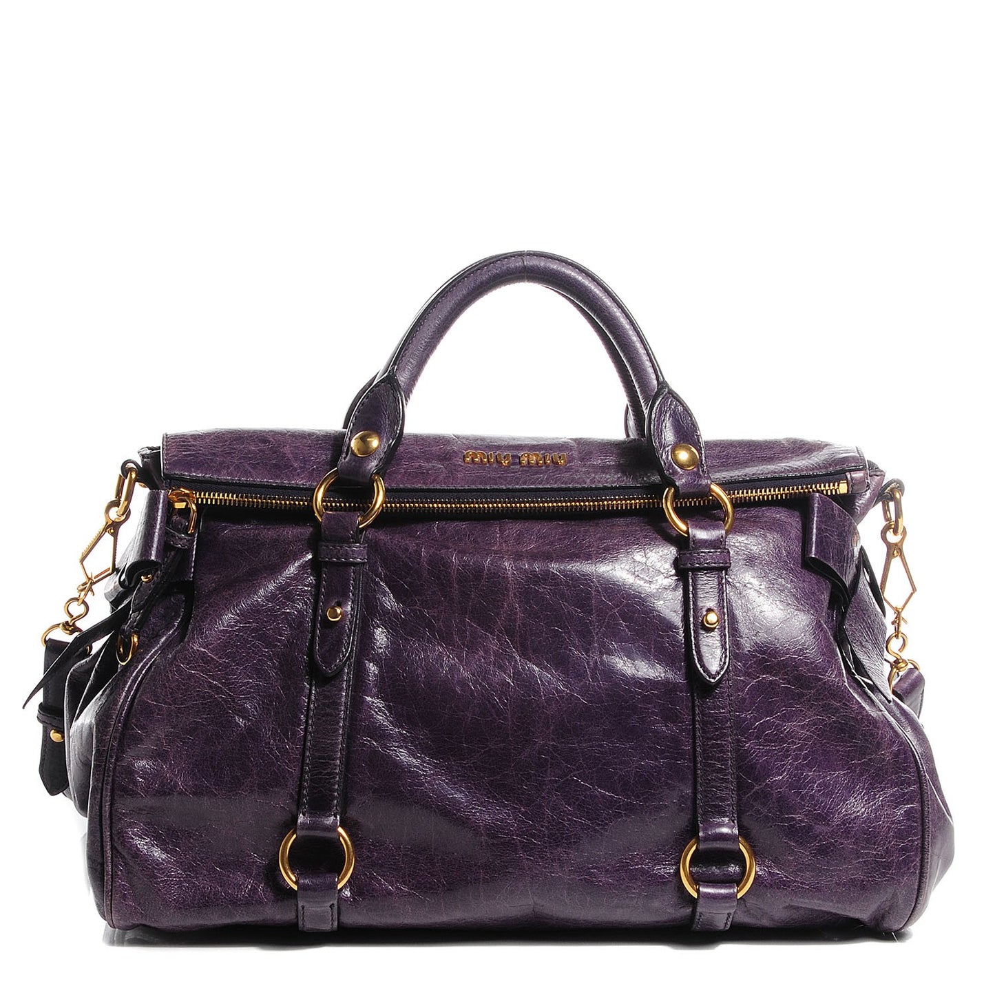 Vitello Lux Large Bow Bag Viola