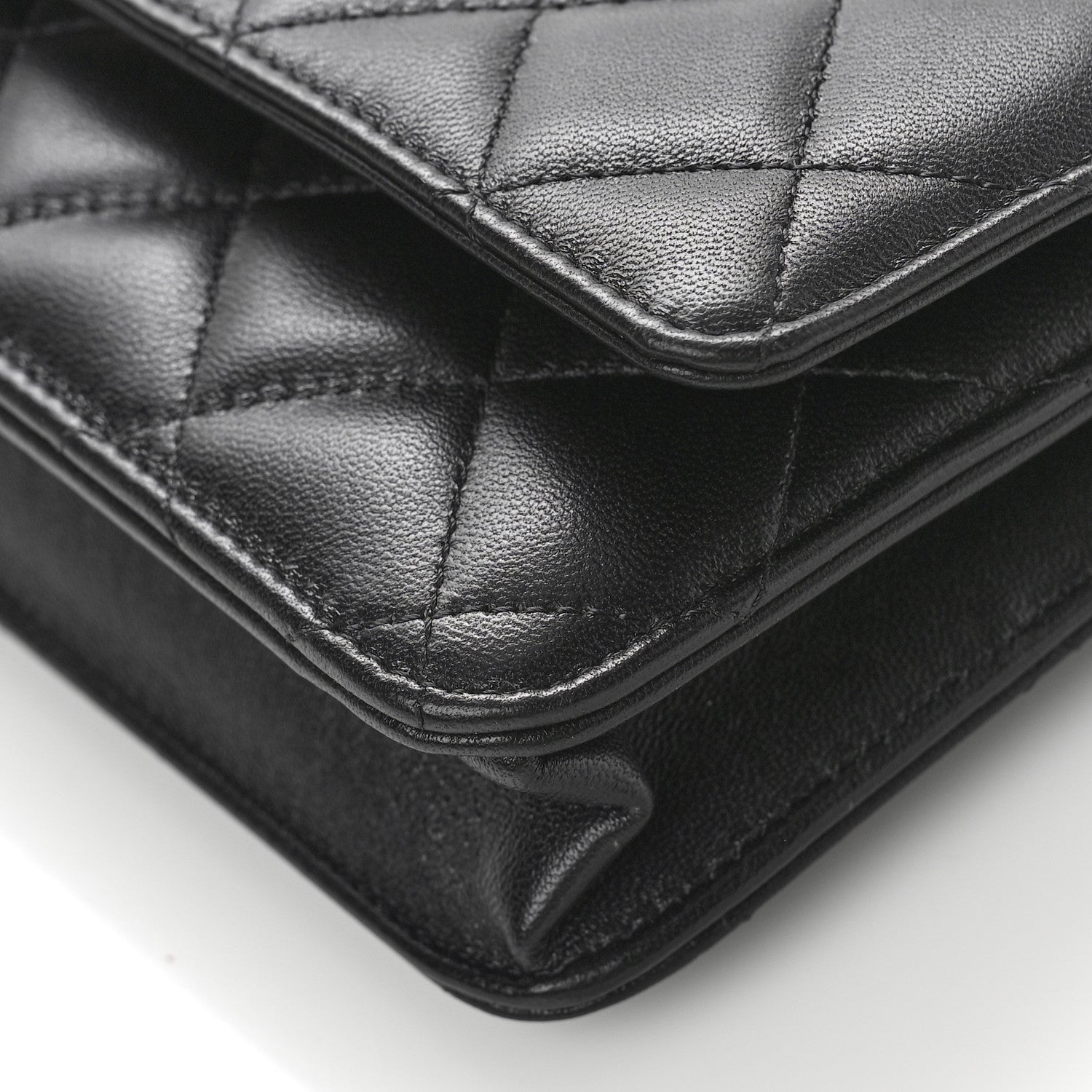 Chanel Lambskin Quilted Wallet On Chain WOC Black 9 of 10