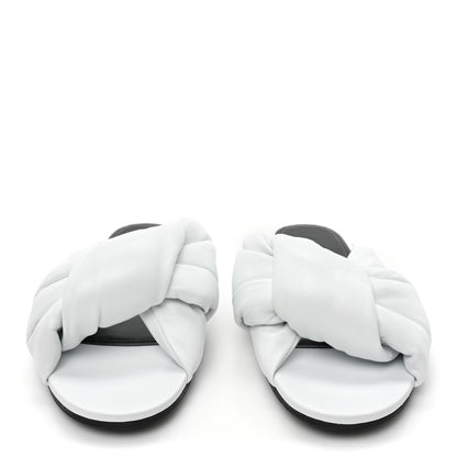 Balenciaga Lambskin Drapy Slide Sandals 39 Optical White 2 of 10