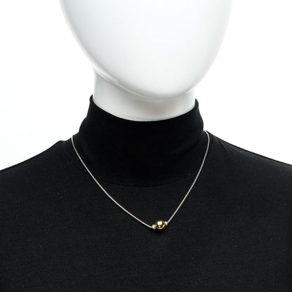 David Yurman Sterling Silver 18K Yellow Gold Diamond 10mm Solari Pendant Necklace 2 of 5