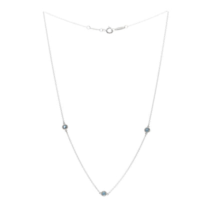 Tiffany Sterling Silver Aquamarine Elsa Peretti Color By The Yard 3 Station Necklace 3 of 4