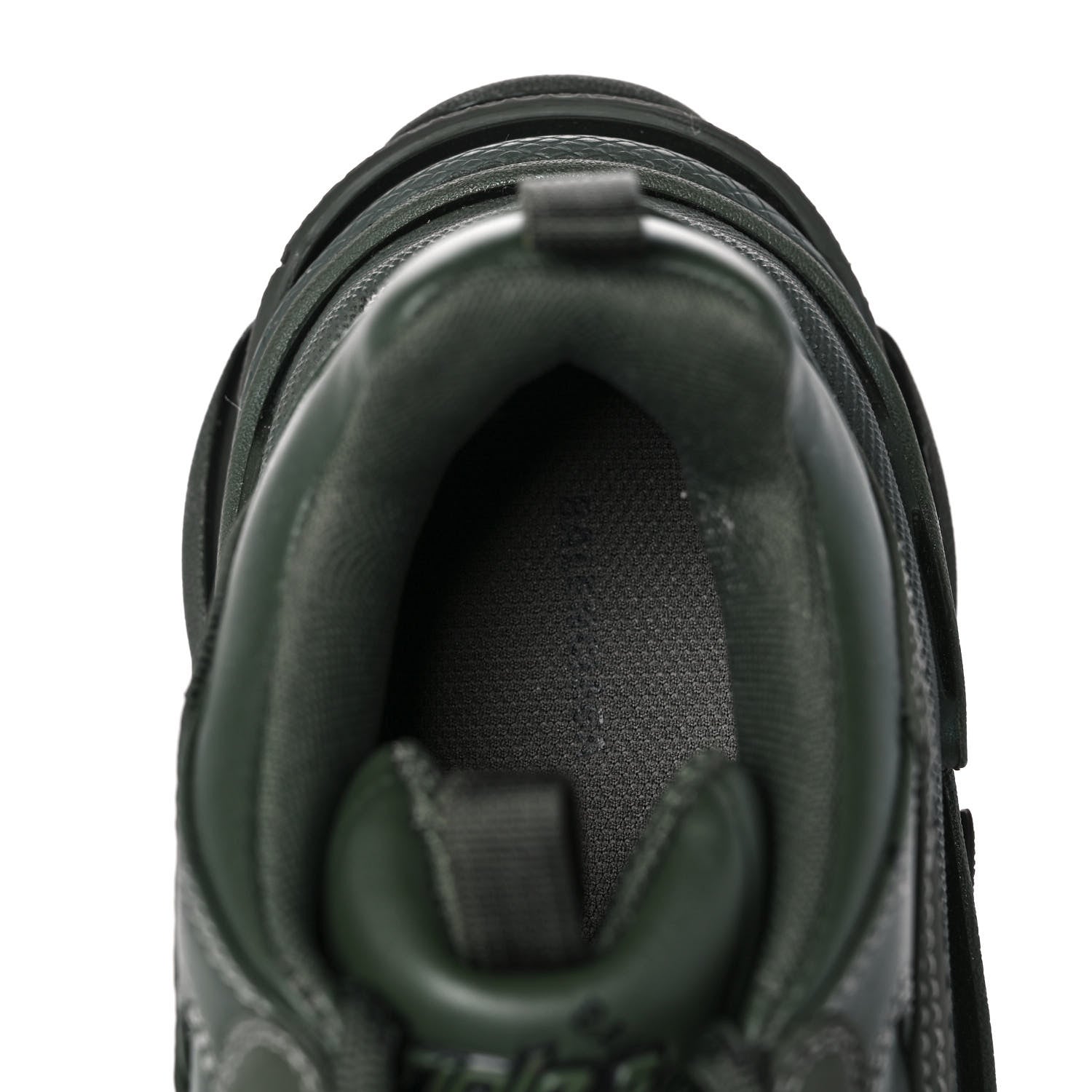Balenciaga Technical Fabric Mesh Allover Logo Womens Triple S Sneakers 41 Kaki Black 7 of 7
