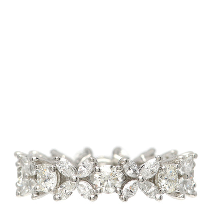 Tiffany Platinum Diamond Victoria Alternating Band Ring 51 5.75 2 of 10
