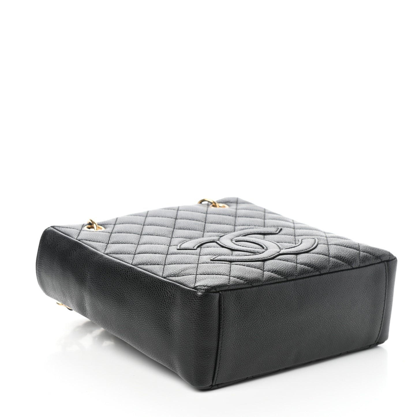 Caviar Quilted Petit Shopping Tote PST Black