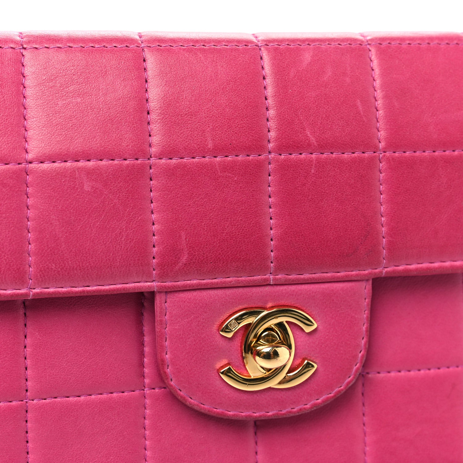 Chanel Lambskin East West Chocolate Bar Flap Pink 13 of 14