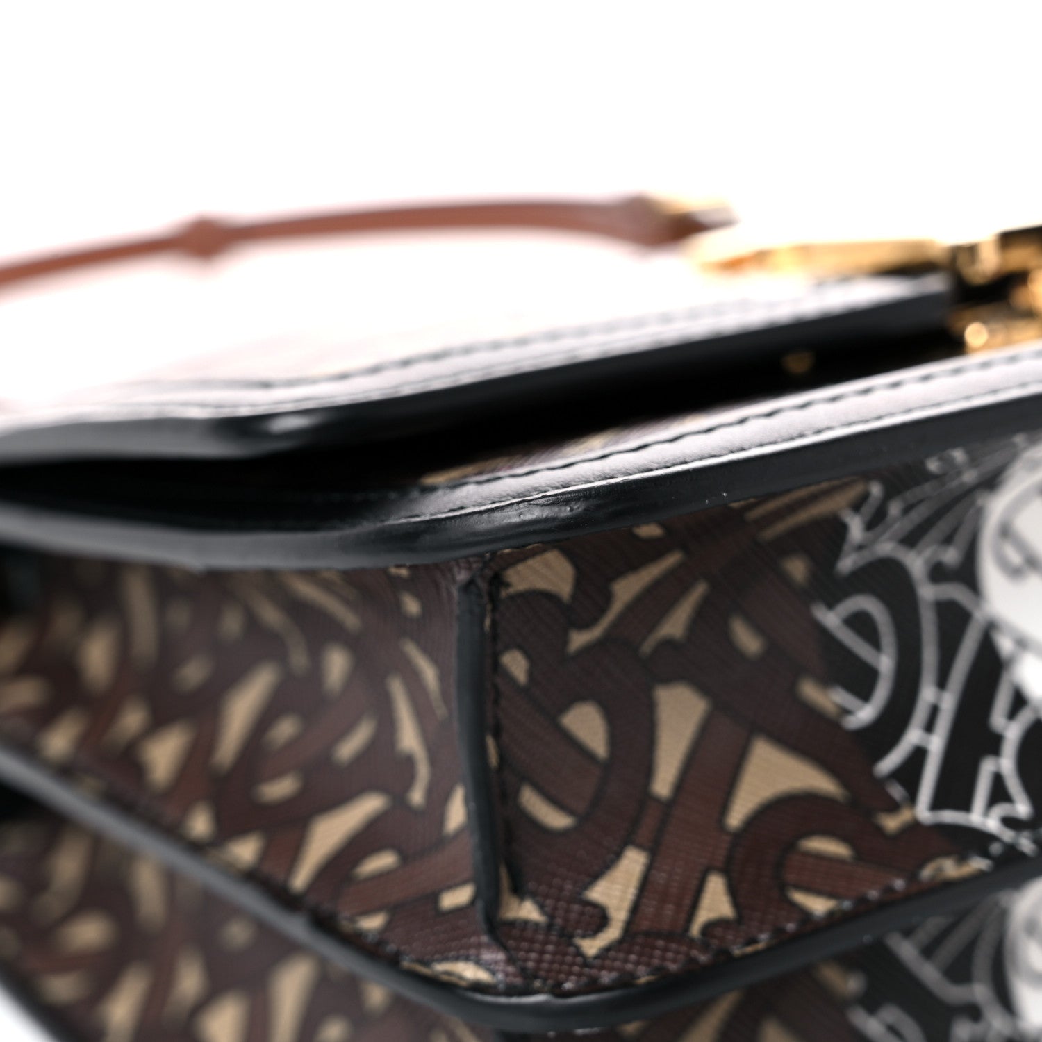 Burberry E-Canvas Monogram Stripe Small TB Bag Bridle Brown 7 of 11