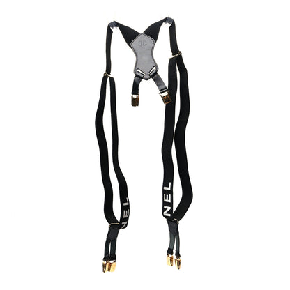 Chanel Logo Suspenders Black White 1 of 4