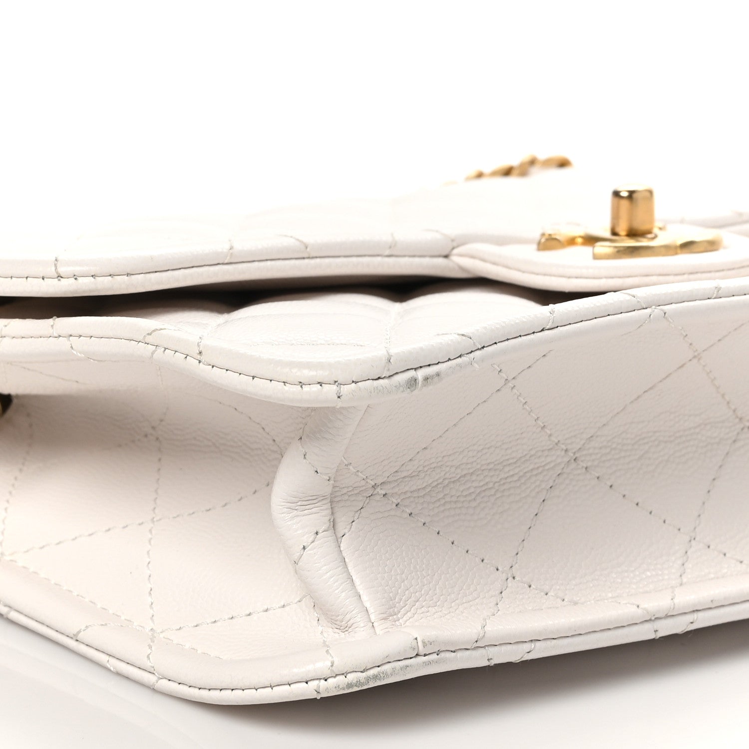 Chanel Caviar Quilted Medium Sweet Classic Flap White 9 of 10