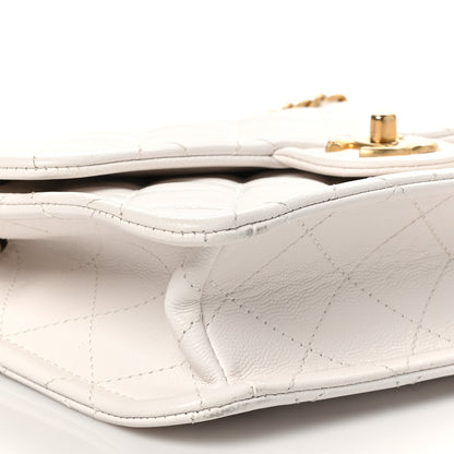 Chanel Caviar Quilted Medium Sweet Classic Flap White 9 of 10