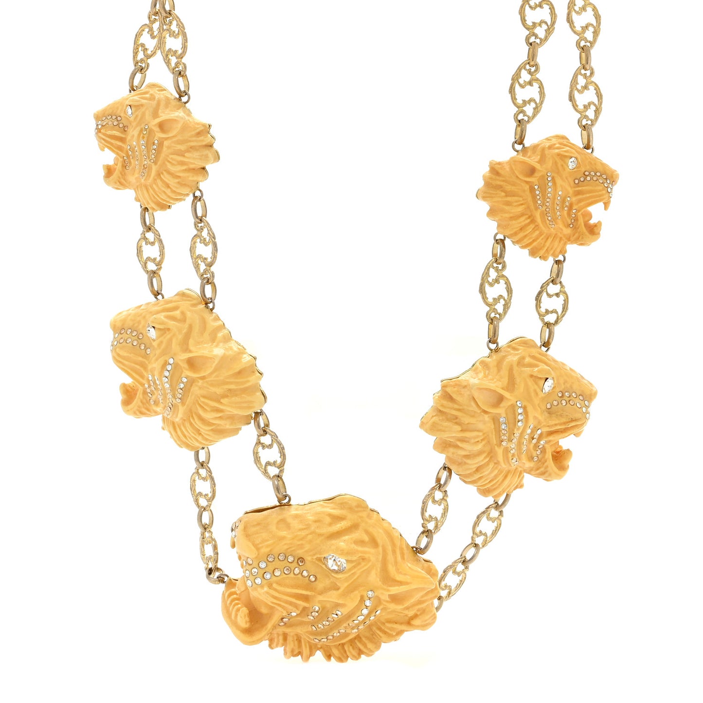 Resin Crystal Rajah Necklace Ivory