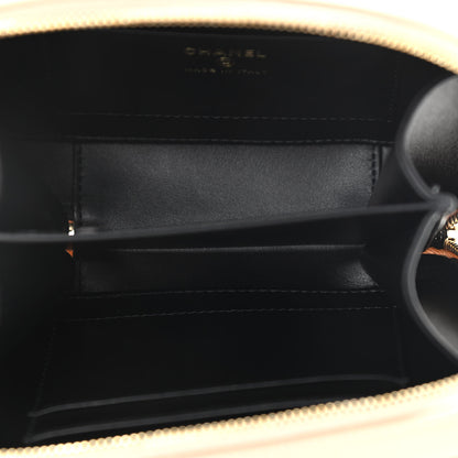 Chanel Caviar Quilted CC Filigree Vanity Clutch With Chain Beige Black 5 of 10