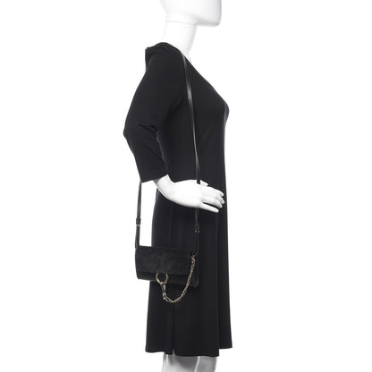 Chloe Suede Calfskin Mini Faye Shoulder Bag Black 2 of 14