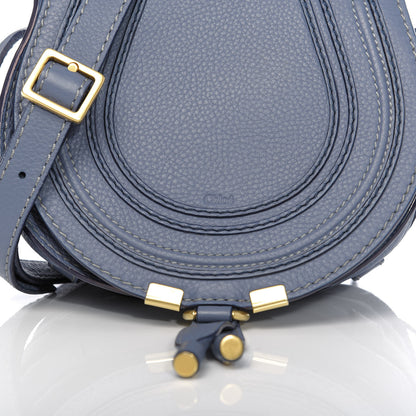 Chloe Calfskin Mini Marcie Round Crossbody Bag Street Blue 9 of 12