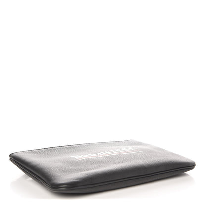 Balenciaga Calfskin Political Campaign Logo Pouch Black 4 of 7
