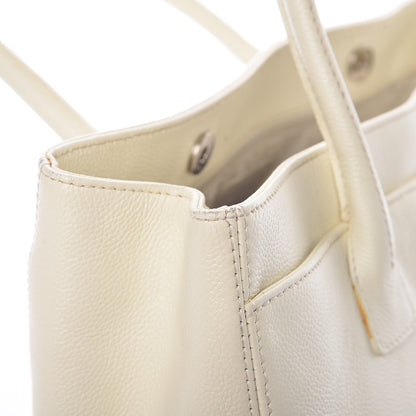 Chanel Calfskin Mademoiselle Lock Cerf Shopper Tote White 19 of 23